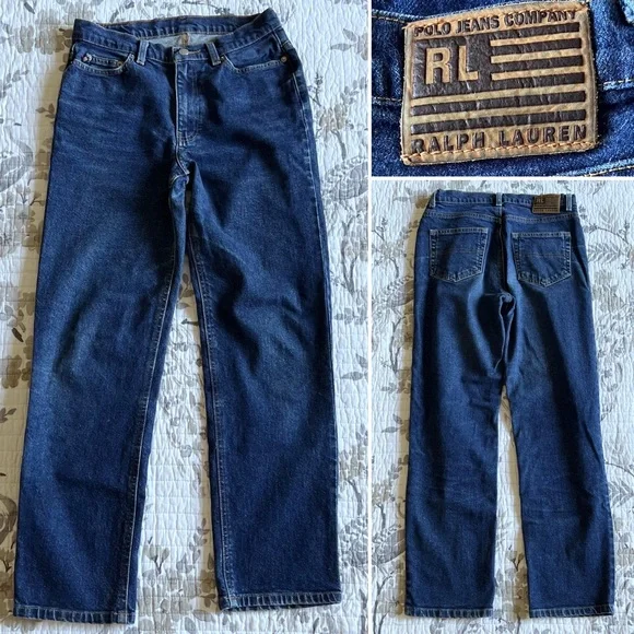 Ralph Lauren Classic Stretch Straight Jeans in Blue Medium Wash • 4 x 29” Inseam - Picture 1 of 8